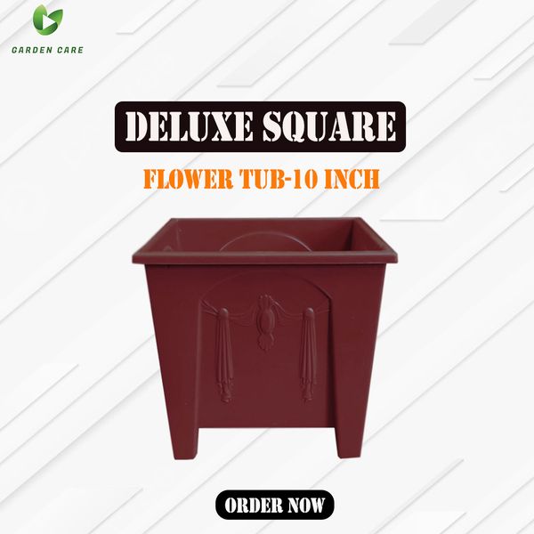 10 Inch Deluxe Square Flower Tub