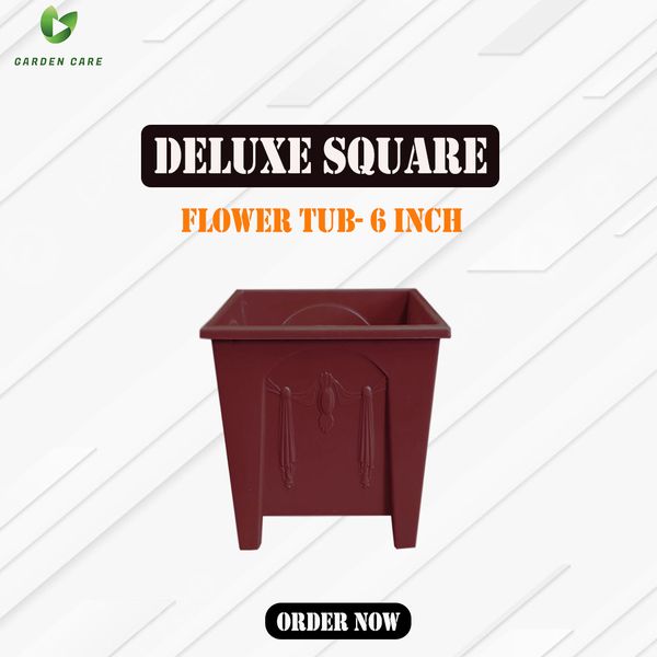 6 Inch Deluxe Square Flower Tub coffee