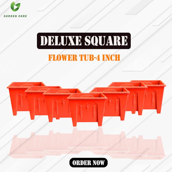4 Inch Deluxe Square Flower Tub - 7Pcs