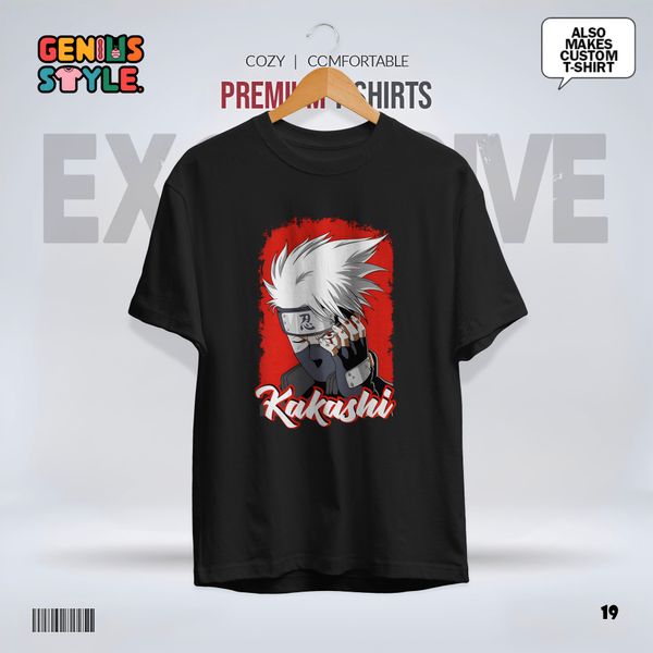 Kakashi (Naruto) Anime Drop Shoulder T-shirt - 19