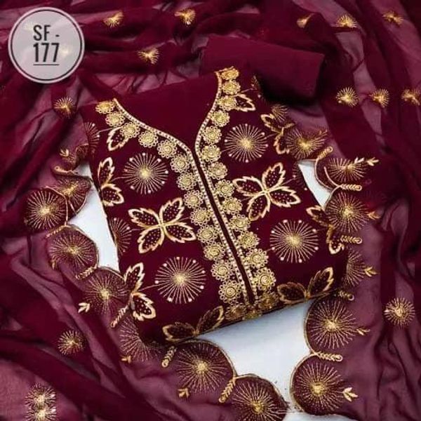 Georgette Unstitched Four Piece Salwar Kameez