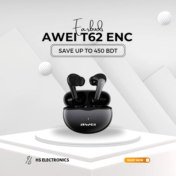 AWEI T62 ENC WIRELESS BLUETOOTH EARBUDS