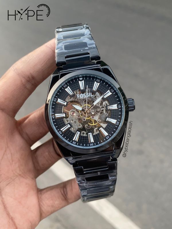 F0SSIL automatic mechanical watch (Black)
