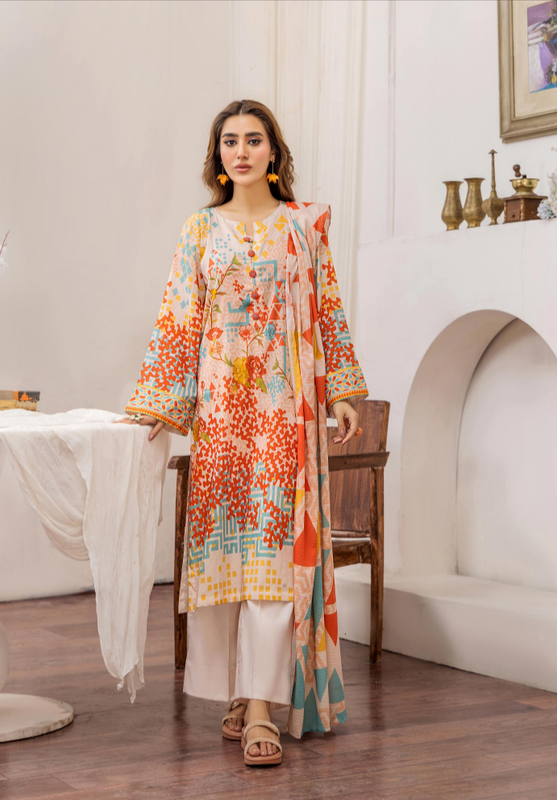 Popinn by Gulljee 3 Piece Printed Lawn