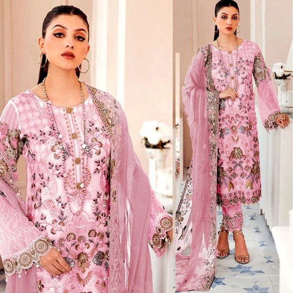 Semi –Embroidery & Sequence Work Party dress