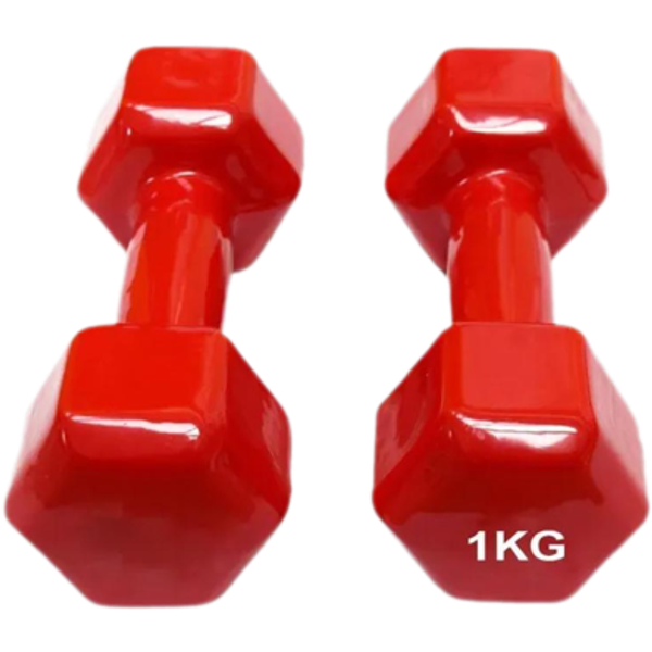 1 Kg Vinyl Dumbbell - 1 Pair - Multicolor