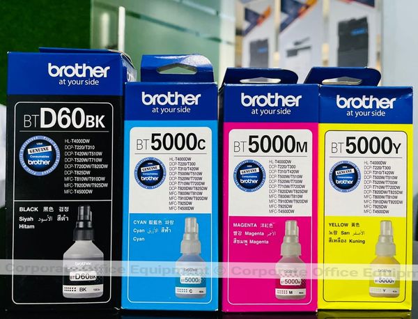 Brother BTD60 & BT 5000C Ink Bottle 1 Set (CMYK)