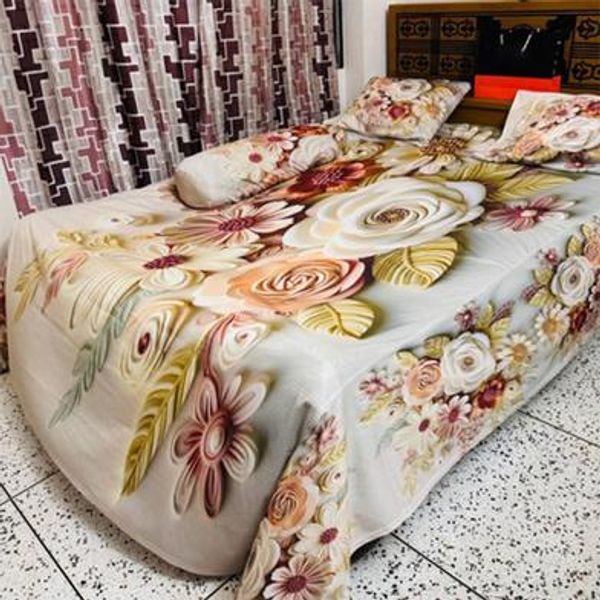 Premium King Size 3D Design Bed Sheet