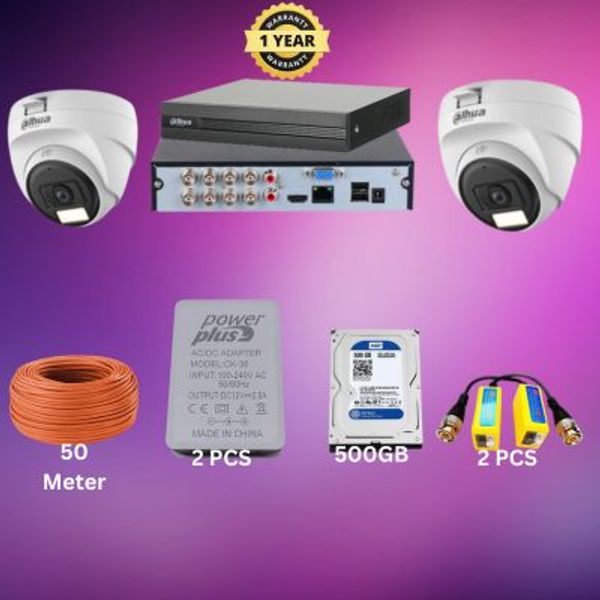 Dahua 8CH XVR 2pcs 2MP camera package