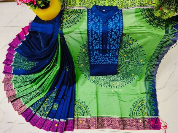 Couple dress (Saree and Punjabi) 1set.