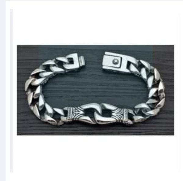Men's Stainless Steel Polished Silver Heavy Huge Curb Link Chain Bracelet