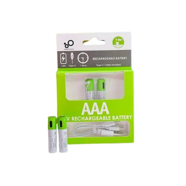 SmarToools AAA Lithium-ion USB Type-C Rechargeable Battery (2 Pcs Set)