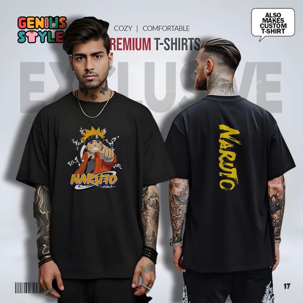 Naruto Drop Shoulder Anime T-shirt - 17