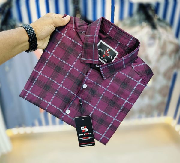 Shy Looks Pure Cotton 'Full Sleeve' Check Shirt