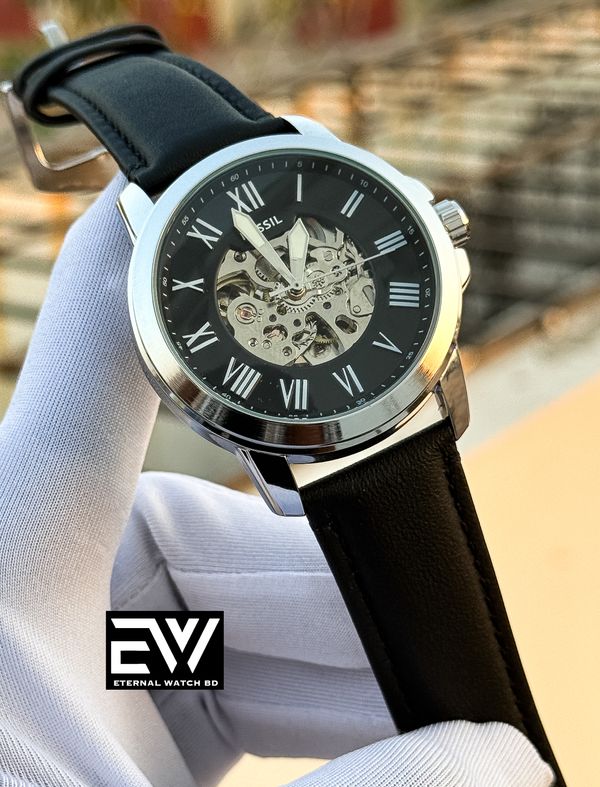 FOSSIL AUTOMATIC BLACK BELT BLACK DIAL