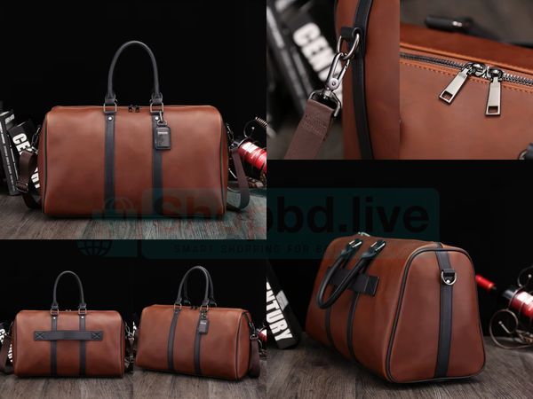 Men’s Large Leather Crossbody Travel Bag – Big Capacity Weekend Tote & Carry-On Duffel