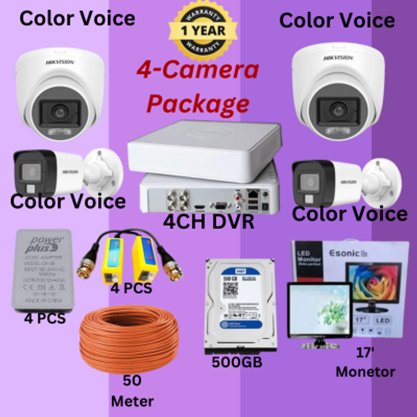04 pcs 2MP hikvision cctv camera package
