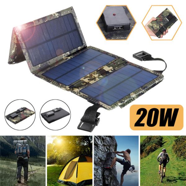 Portable Solar Charger for Camping and Outdoors
