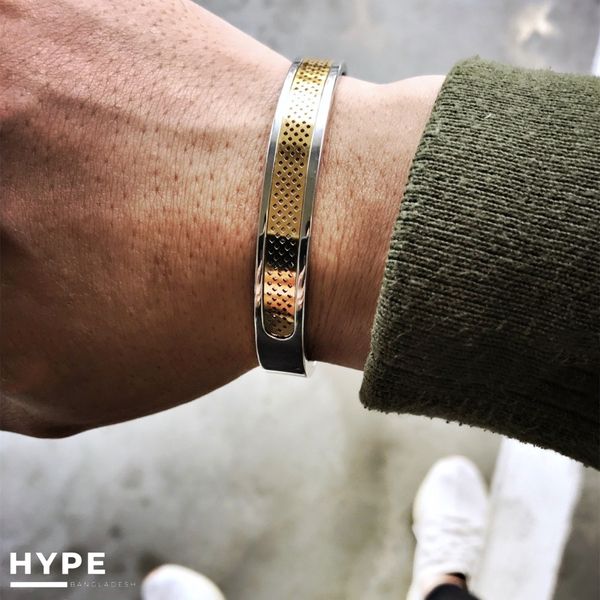 Silver-Gold Stainless steel culf bracelet