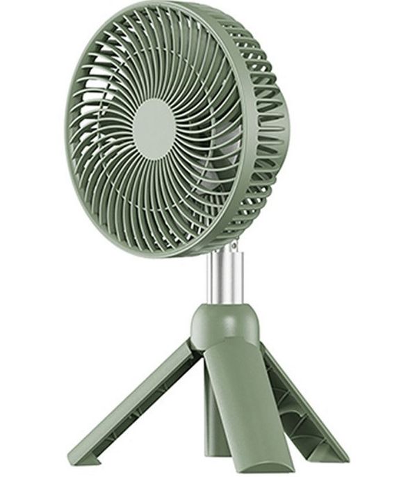 AZEADA PD-F27 Rechargeable Fan with Tripod Stand- Green Color