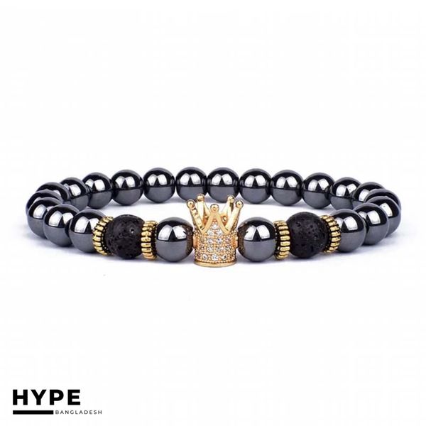 Crown bead bracelet for men