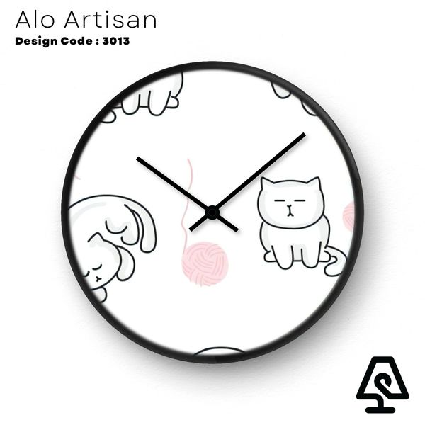 Lazy Kitty Wall Clock