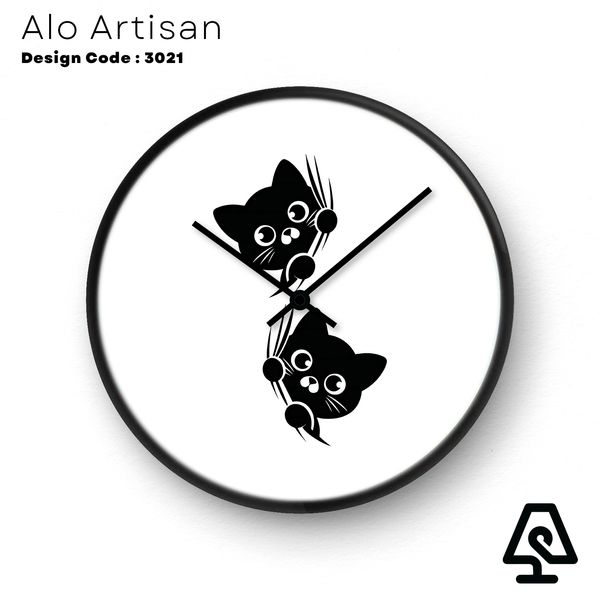 Hanging Kittens Clock