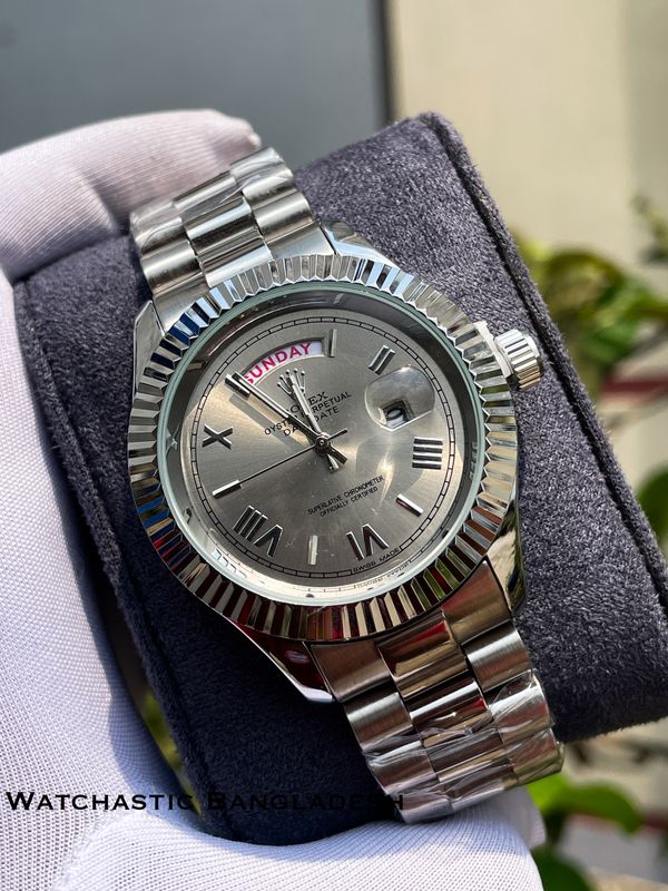 ROLEX DAY DATE SILVER GREY