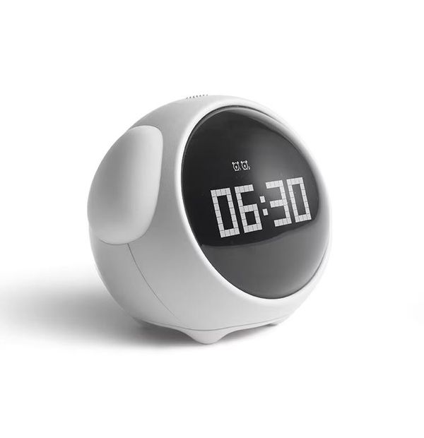 Cute Expression Multi Function LED Pixel Alarm Clock – WHITE