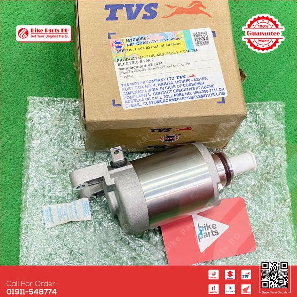 Starting Motor Assy for TVS RTR 2V 160cc bike.