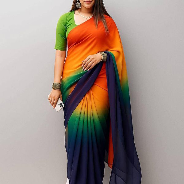 রঙধনু জর্জেট শাড়ি