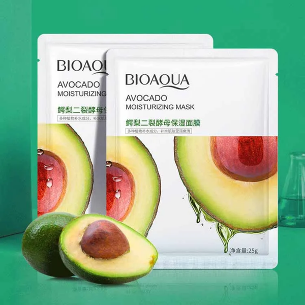 AVOCADO Moisturizing Mask, BIOAQUA Korean Face Skin Care Moisturizing Sheet Mask , Private Label Natural Plant Fruit Foil Serum Collagen Facial Mask
