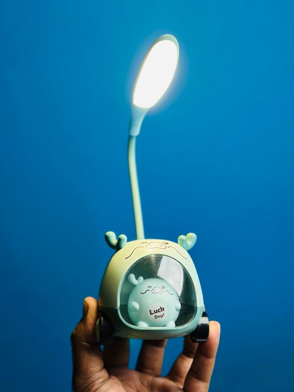 Foldable LED Study Lamp with Pen Holder & Sharpener for Kids
