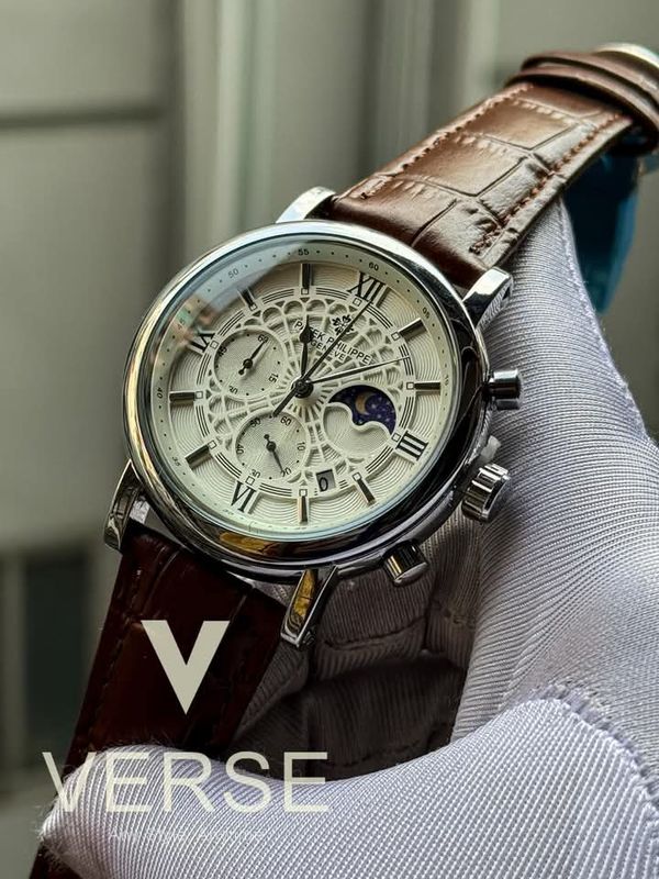 PATEK BROWN BELT F.S, SPIDER WHITE DIAL