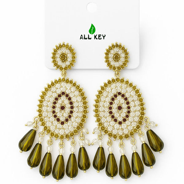 Handcrafted Green Elegance Earrings