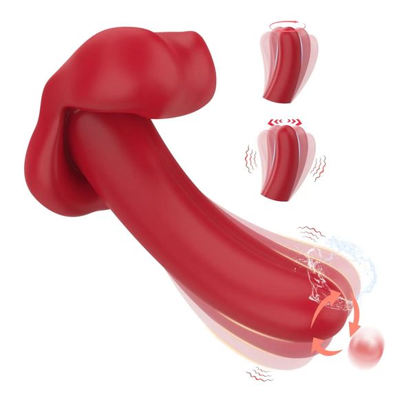 2 in 1 Tongue Thrusting Vibrator for Women Clitoral Stimulator Adult Sex Toys for Couples Female Masturbator 18