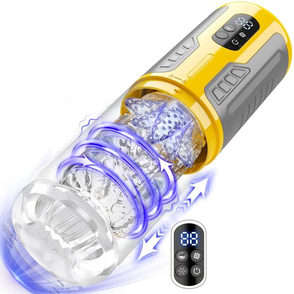 Automatic Telescopic Thrusting Rotating Male Masturbator Cup Licking Vibrating Masturbation Blowjob Pussy Adult Sex Toys for Men