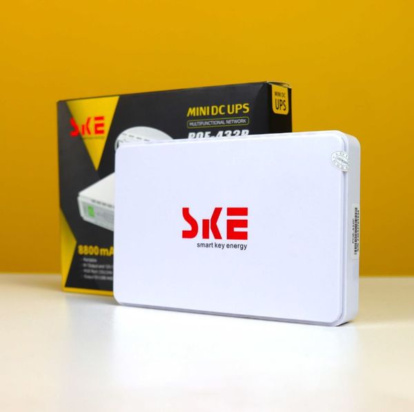 SKE 432P mini UPS for Router, ONU, Camera – 25 Watt 5v 9v 12v & PoE support 15/24v