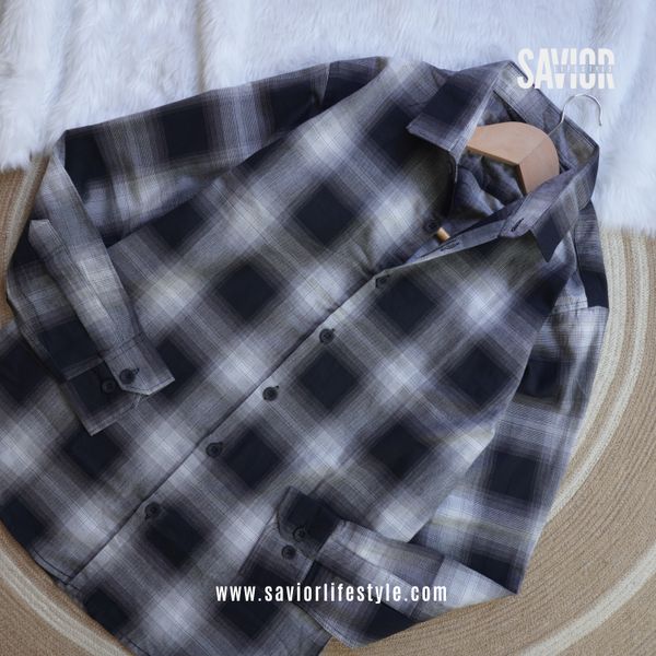 Black Check - Full Sleeve Pocket Less Check Shirt