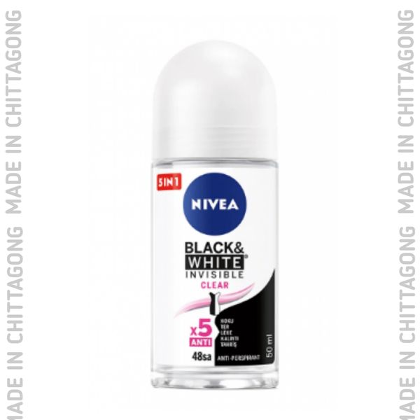 Nivea Deodorant B&W Clear Roll On 50 ml