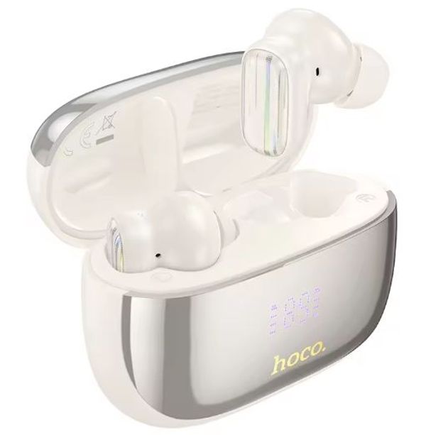 HOCO EQ20 ANC + ENC Noise Cancellation Wireless Earbuds – Milky White