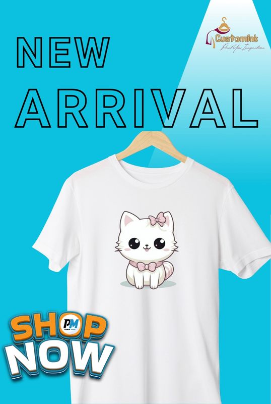 হাফ স্লিভ প্রিমিয়াম কটন টিশার্ট (Cute Cat) (৪টি ডিজাইন আছে)