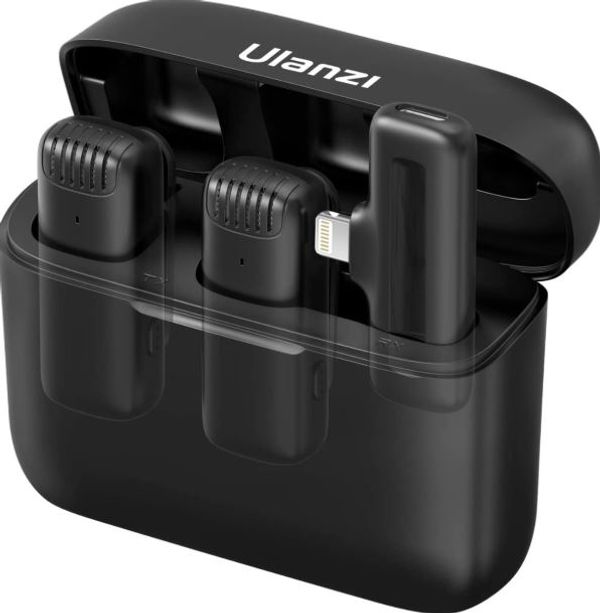 Ulanzi J12 Dual Wireless Microphone For iPhone With Charging Case