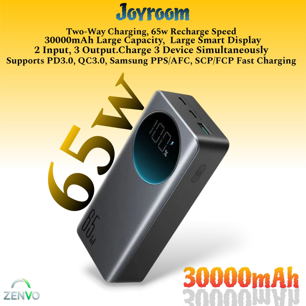 JOYROOM JR-PBF05 65W Power Bank 30000mAh- Black