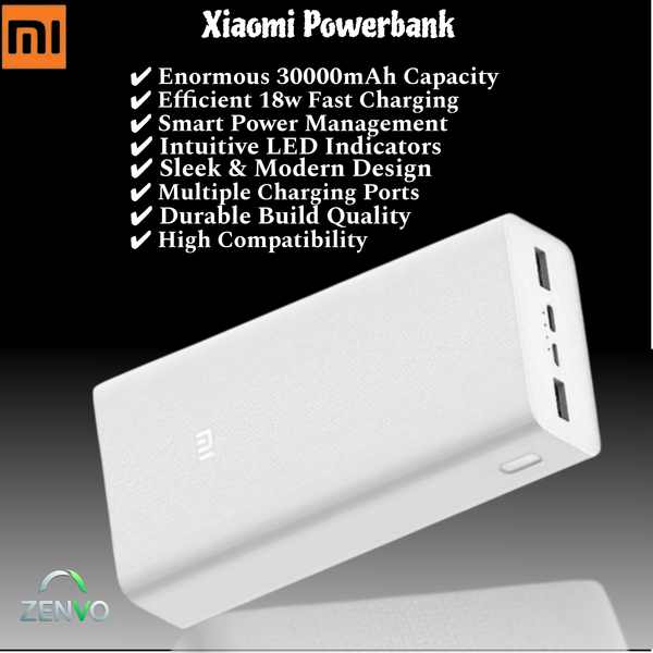 Xiaomi Power Bank 3 30000mAh 18W Power Bank – White Color