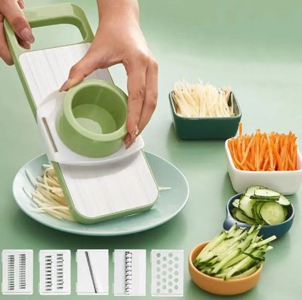 Kitchen 5-in-1 Multifunctional Vegetable Slicer Cutter Potato Shredders Garlic Carrot Grater Chopper