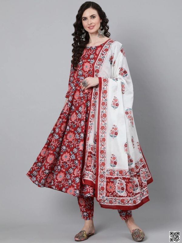 রেডিমেড ফুল এসি কটন প্রিন্টেড ওয়ার্ক