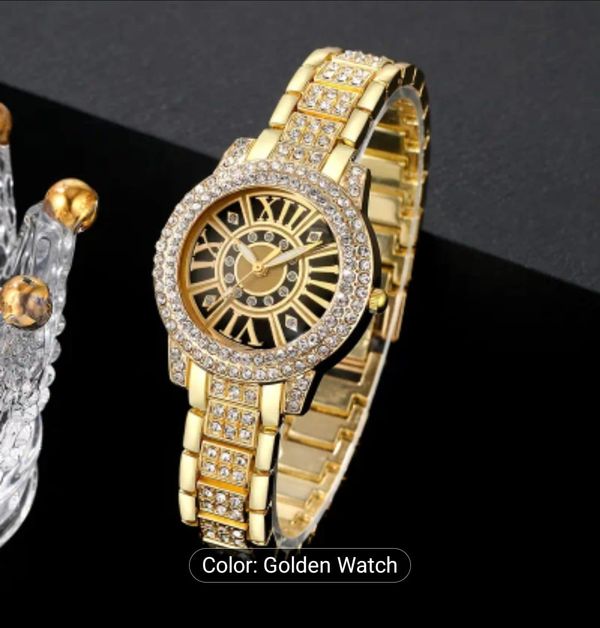Quartz Watch with Rhinestones