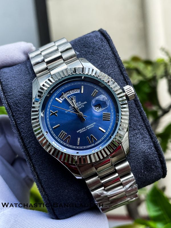 ROLEX DAY DATE SILVER BLUE