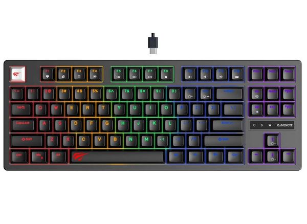HAVIT KB892L BACKLIT 87 KEYS MECHANICAL GAMING KEYBOARD